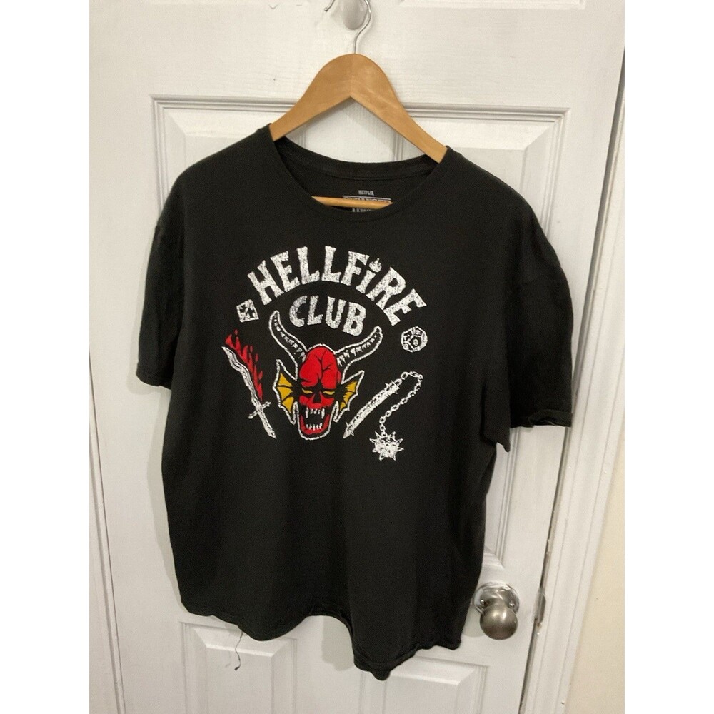 Hellfire Club T-Shirt Black Size  2xl Netflix Stranger Things